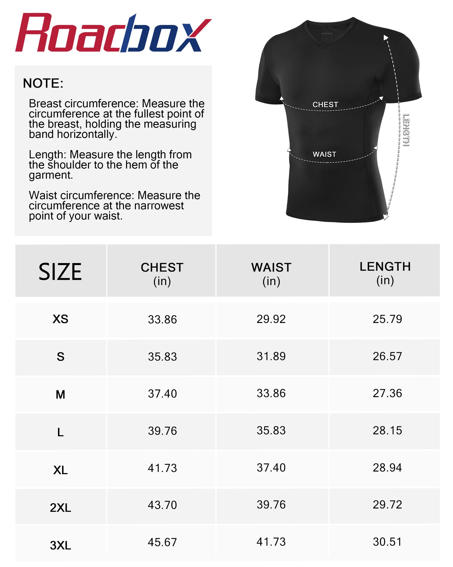 Roadbox Mens Compression Shirt Short Sleeve, V-Neck Gym Running Sports T-Shirt, Cool Dry Athletic Base Layer Undershirts