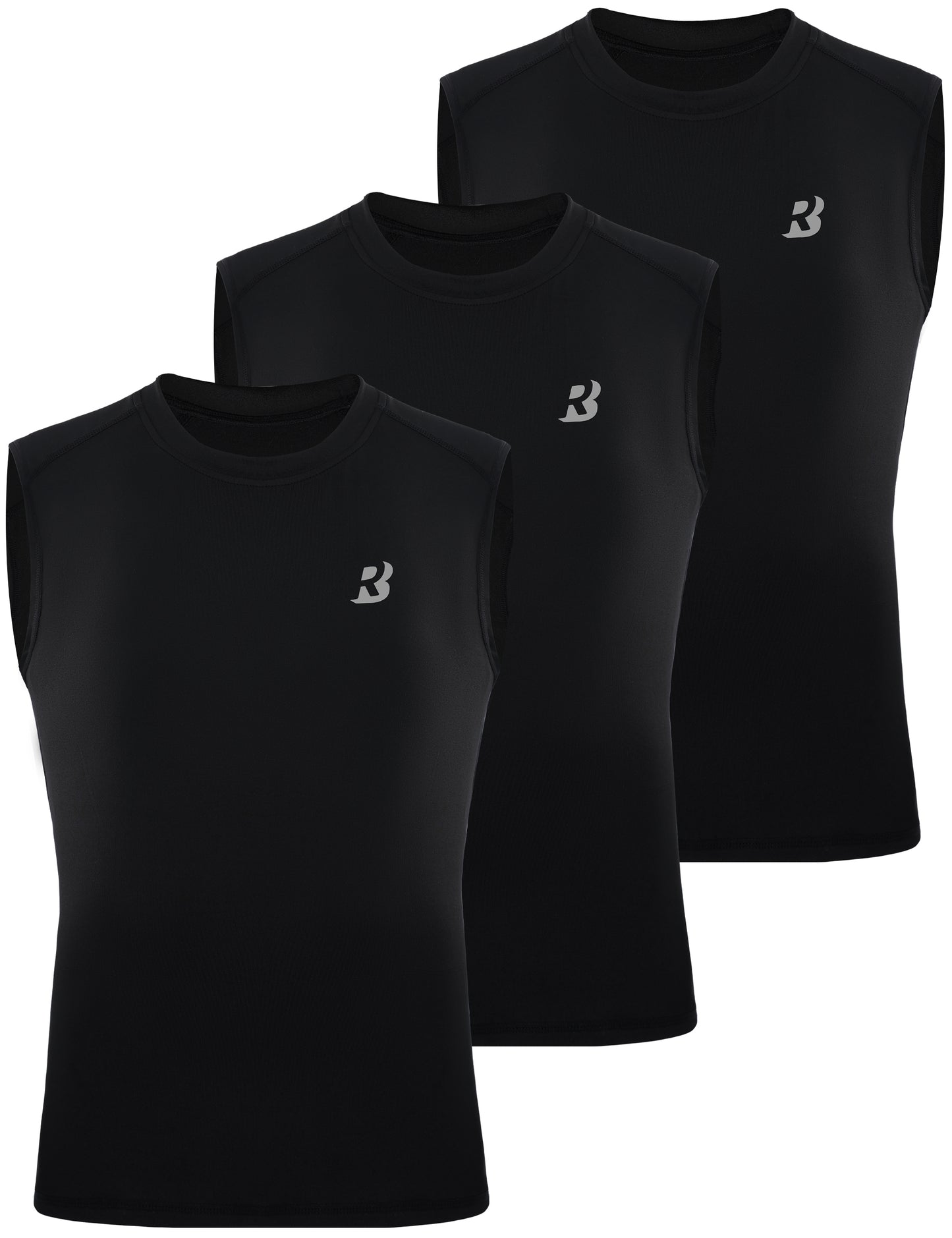 Roadbox Boys Sleeveless Compression Shirt, Youth Quick Dry Undershirt, Athletic Soft Tank Tops Sport Shirts for Basketball