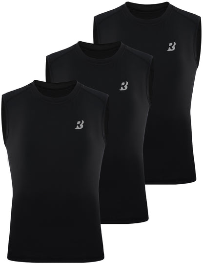 Roadbox Boys Sleeveless Compression Shirt, Youth Quick Dry Undershirt, Athletic Soft Tank Tops Sport Shirts for Basketball