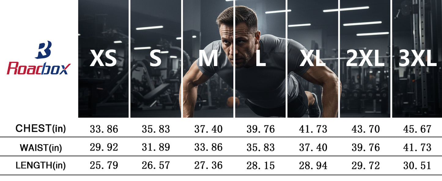 Roadbox Mens Compression Shirt Short Sleeve, V-Neck Gym Running Sports T-Shirt, Cool Dry Athletic Base Layer Undershirts
