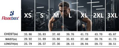 Roadbox Mens Compression Shirt Short Sleeve, V-Neck Gym Running Sports T-Shirt, Cool Dry Athletic Base Layer Undershirts