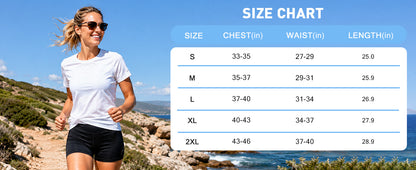 Roadbox Women's Workout Tops Short Sleeve, UPF 50+ Sun Protection Shirts, Quick Dry Athletic Gym Running Hiking Tee Shirt