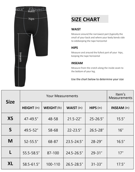 Roadbox Boys One Leg 3/4 Compression Pants 2 Pack - Basketball Tights for Gym Athletic Base Layer Leggings