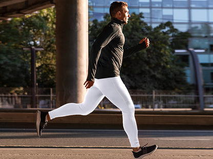 Roadbox 1/2 Pack Thermal Compression Pants for Men Fleece Lined Football Running Tights Base Layer Leggings with Pockets
