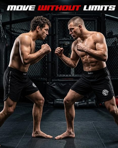 Roadbox Men's MMA BJJ Jiu Jitsu Shorts, No Gi Grappling Boxing Shorts