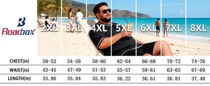 Roadbox Mens Big and Tall Swim Shirt, UPF 50+ Short Sleeve Rash Guard, UV Sun Protection Quick Dry Water T-Shirts for Beach