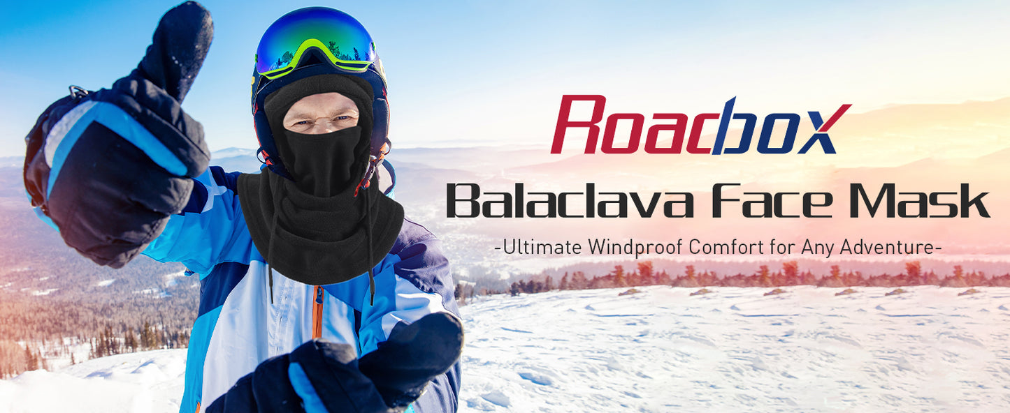 Roadbox Winter Balaclava Face Mask - Windproof Warm Fleece Ski Mask for Men and Women, Cold Weather Gear for Skiing