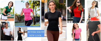 Roadbox Women's Compression Shirts, 1/3 Pack Short Sleeve Workout Tops Athletic Gym T-Shirt Yoga Running Quick Dry Base Layer
