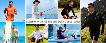 Roadbox UPF 50+ Sun Hoodie for Men, 1/4 Zip Fishing Shirt with Long Sleeve UV Protection for Outdoor Hiking