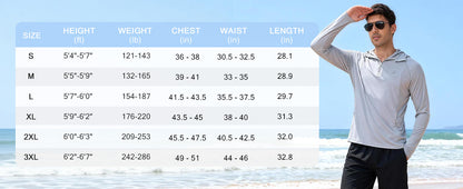 Roadbox UPF 50+ Sun Hoodie for Men, 1/4 Zip Fishing Shirt with Long Sleeve UV Protection for Outdoor Hiking