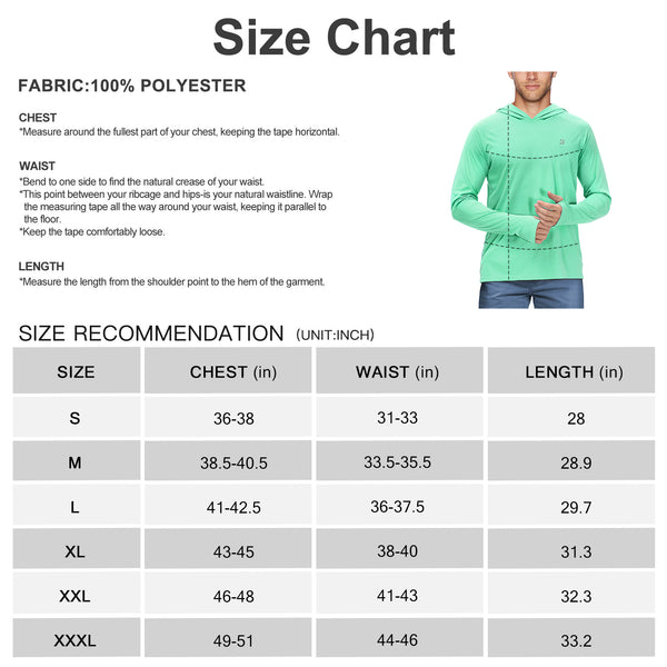 Roadbox Men's Sun Protection Long Sleeve Hoodie UPF 50+ Outdoor UV Fishing Shirts for Workout, Running, Fishing, Hiking