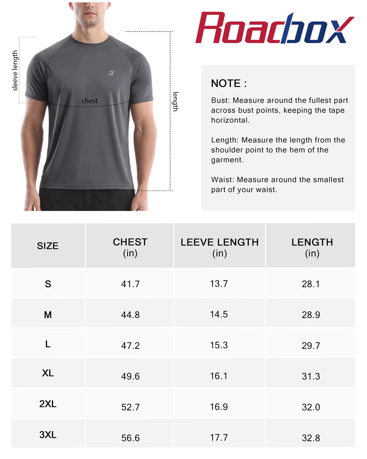 Roadbox Men's Rash Guard Short Sleeve, UPF 50+ UV Sun Protection Swim Shirts, Quick Dry Lightweight Water Surf Beach T-Shirt