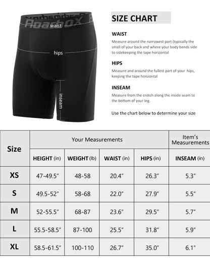 Roadbox Youth Boys Compression Shorts, Kids Spandex Underwear with Protective Cup, Athletic Base Layers for Baseball Football