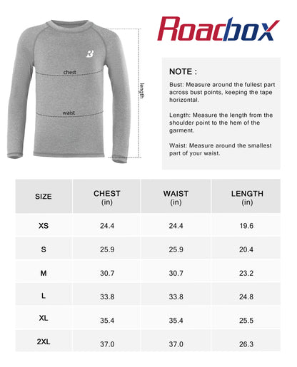 Roadbox Boys Rash Guard Swim Shirt, UPF 50 Sun Protection Long Sleeve, Quick Dry Swimming Fishing Shirts for Kids Youth