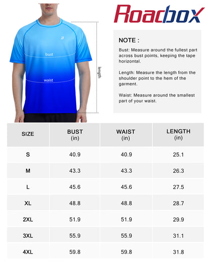 Roadbox Men's Swim Shirts Short Sleeve, UPF 50+ UV Sun Protection SPF Rash Guard, Quick Dry Surf Water Beach Fishing T Shirt