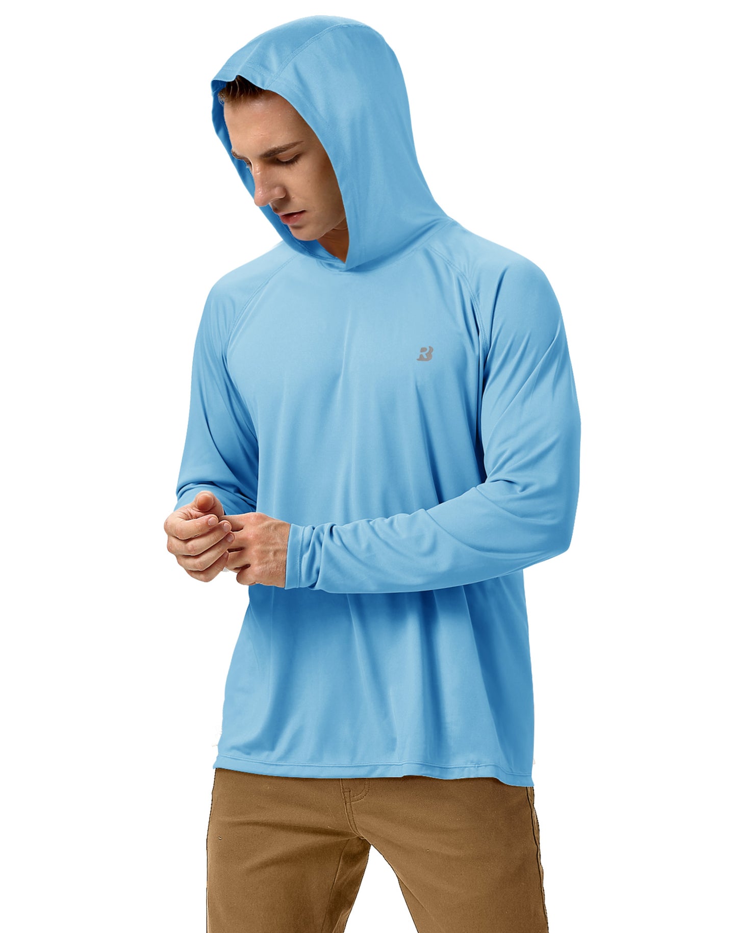 Roadbox 2 Pack UPF 50+ Fishing Shirts for Men Long Sleeve Sun Protection Hoodie Lightweight Outdoor UV Hiking Shirts