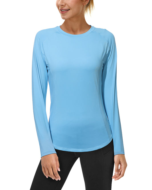Roadbox Women's Long Sleeve UV Sun Shirts UPF 50+ Workout Swim Rash Guard Tops