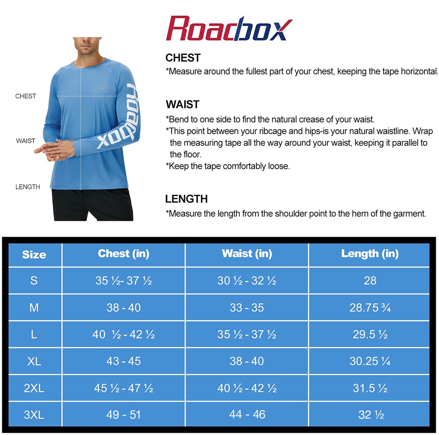 Roadbox Fishing Shirts for Men Long Sleeve UV Sun Protection Tee Tops UPF 50+