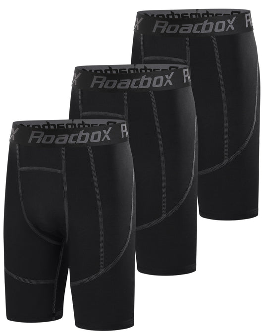 Roadbox Youth Boys Compression Shorts - Spandex Athletic Kids Running Compression Underwear for Basketball Baseball Soccer