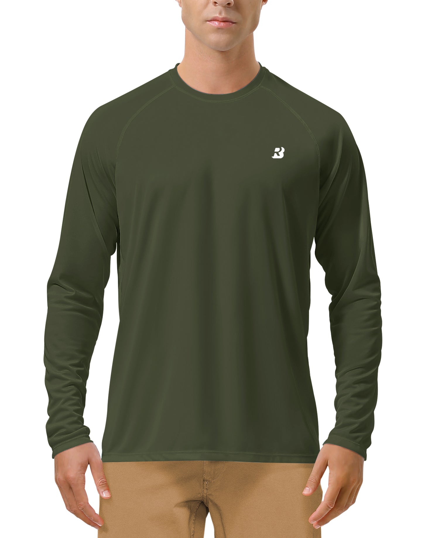 Roadbox UPF 50+ Fishing Shirts for Men Long Sleeve UV Sun Protection Tee Tops