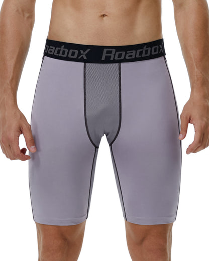 Roadbox Mesh Compression Shorts for Men 3 Pack Cool Dry Athletic Workout Underwear Running Gym Spandex Baselayer Boxer Briefs