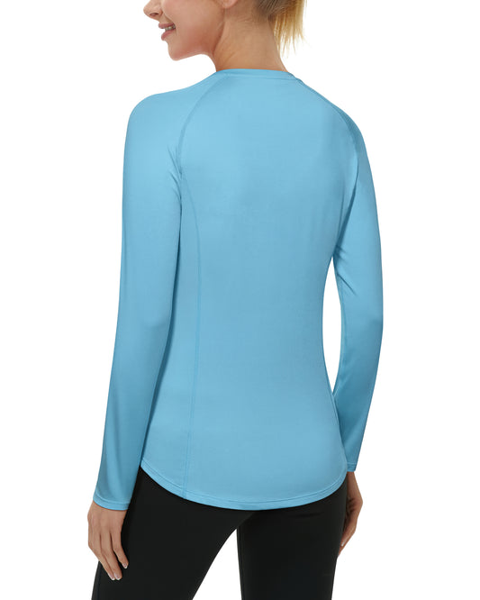 Roadbox Women's Long Sleeve UV Sun Shirts UPF 50+ Workout Swim Rash Guard Tops