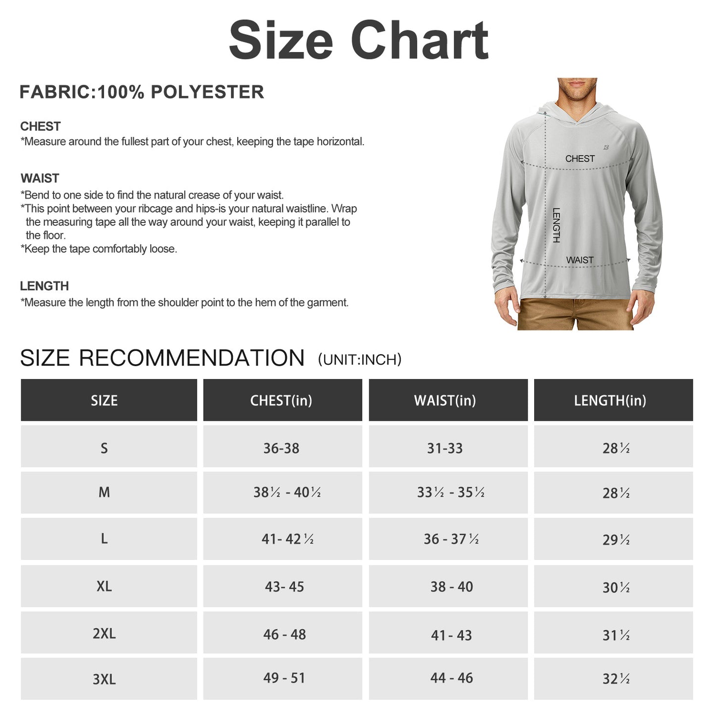 Roadbox Men's UPF 50+ Sun Protection Long Sleeve Hoodie Shirt Outdoor UV Fishing Shirts for Workout, Running, Fishing, Hiking