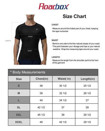 Roadbox 3 Pack Men's Cool Dry Compression Shirt, Underarm Mesh Sports Tops For Gym Outdoor Athletic