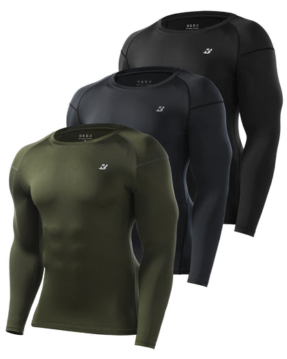 Men's Grey Compression Short Sleeve Base Layer Undershirt - Workout Gear Tee