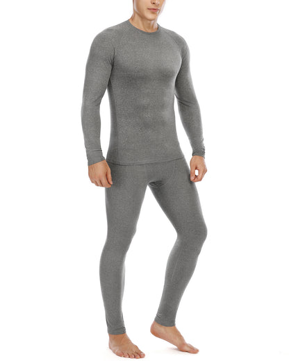 Roadbox Thermal Underwear for Men Microfleece Lined Long Johns Base Layer Sports Compression Top and Bottom Set