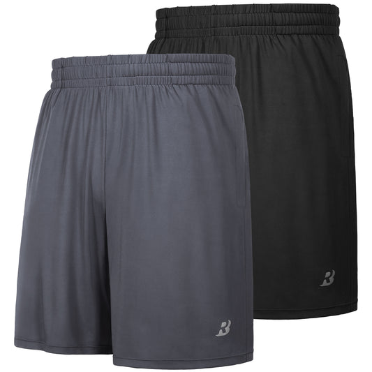 Roadbox Workout Shorts Men Athletic Gym Running Basketball Shorts for Men 7 inch with Pocket for Fitness Sports 2pack