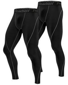 Roadbox 2 Pack Men's Compression Pants Base Layer Tights Leggings